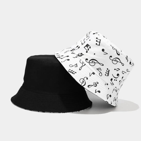 Musical Note Pattern Bucket Hat - Picture 4 of 4